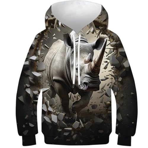 Sweats à capuche imprimé 3D débris avec protection thermique et manches longues