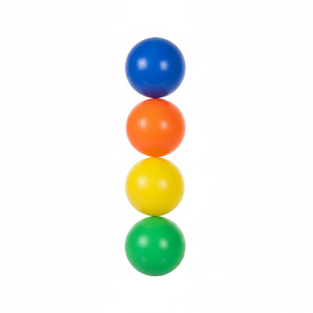 BRILY Balles de plage pour raquettes, multicolore (bleu, orange, jaune, vert), 4 cm, lot de 4