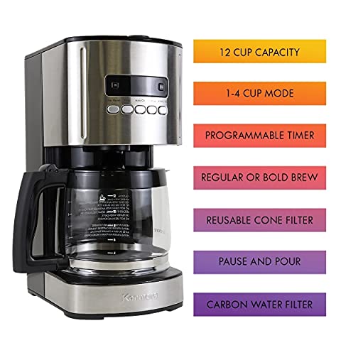 Kenmore-840704-Programmable-Coffee-Maker-Pack-of-3-12-Cup-Stainless-SteelBlack Kenmore 840704 Programmable Coffee Maker Pack of 3 12 Cup Stainless SteelBlack