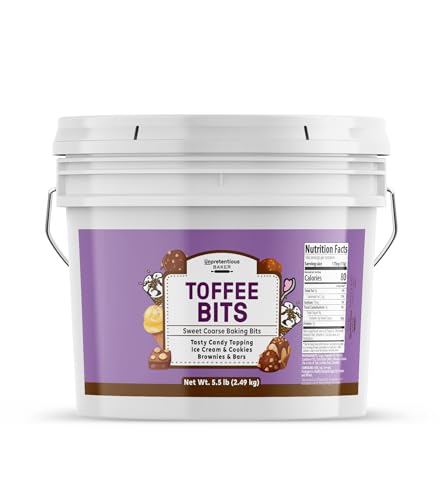 Unpretentious Toffee Bits, 1 Gallon, Ice Cream Topping, Baking, Desserts (88 Ounce)
