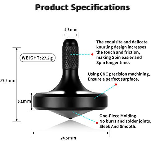 Metal Stainless Steel Spinning Top, Well Made EDC Decompression Toy, Perfectly Balanced, Spin Smooth, Long Rotation Time - Image 2