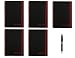 Black n' Red Twin Wire Poly Cover Notebook, 8-1/4" x 5-7/8", Black/Red, 70 Ruled Sheets, 5 Pack (C67009) - Bundle Includes Plexon Ballpoint Pen