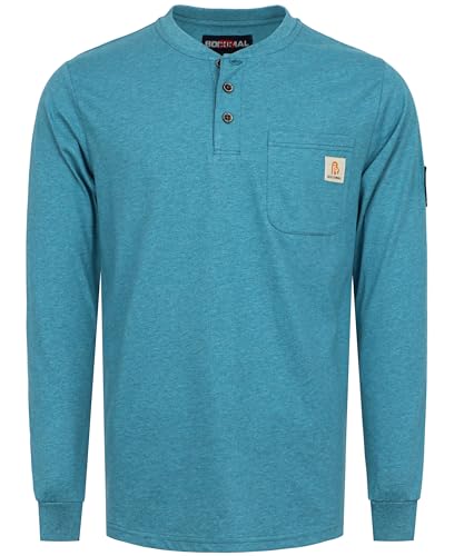 Image of BOCOMAL FR Shirts Flame Resistant Shirt 5.5oz 100% Cotton Light Weight CAT2 Fire Retardant Henley Shirts