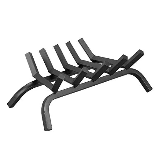 Goplus Fireplace Log Grates, Steel Fire Grates, 3/4" Heavy Duty Wide Iron Firewood Burning Rack Holder for Indoor Chimney Hearth Wood Stove and Outdoor Camping Fire Pit (21 inch)