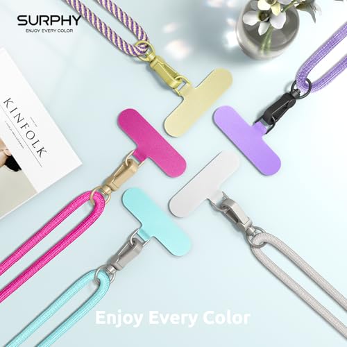 Image of SURPHY Phone Lanyard Crossbody, Phone Strap Crossbody with 2 Tether Tabs | Adjustable Cell Phone Lanyard, Anti Theft Phone Strap, Premium Metal Buckles, Universal Lanyard for Travel, Limpet Shell