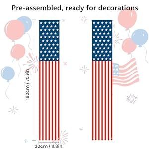 Patriotic Decorations - 4th of July Decorations Outdoor Hanging American Flag Banners Porch Sign for Veterans Memorial Labor Presidents Flag Election Day Patriotic Decorations 4th of July Decorations Outdoor Hanging American Flag Banners Porch Sign for Veterans Memorial Labor Presidents Flag Election Day
