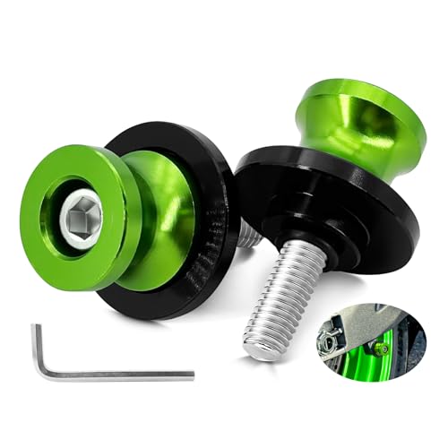 Soporte de caballete M8 Bobbins Moto para Kawasaki – Soporte de montaje para motocicleta, soporte de montaje, color verde (2 unidades)