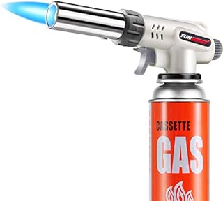 Butane Torch Kitchen Blow Lighter, Culinary Torches Head Professional Chef Cooking Adjustable Flame For Sous Vide, Creme Brulee, Baking, BBQ (Butane Gas Not Included)