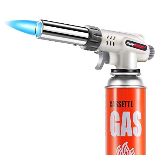 Butane Torch Kitchen Blow Lighter, Culinary Torches Head Professional Chef Cooking Adjustable Flame For Sous Vide, Creme Brulee, Baking, BBQ (Butane Gas Not Included)