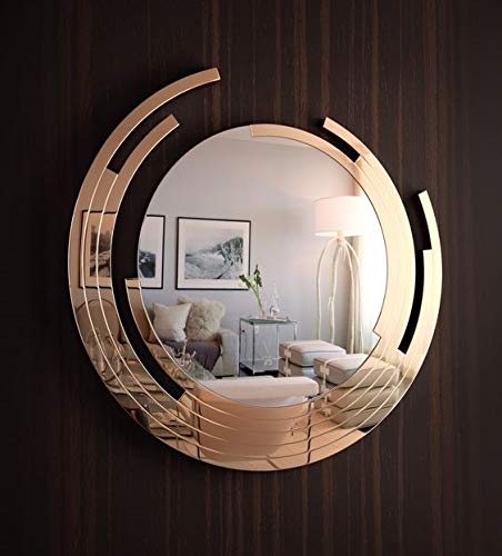 Eclipse Rose Gold Wall Mirror | 24 Inches Diameter | Made In India(Round) Unframed