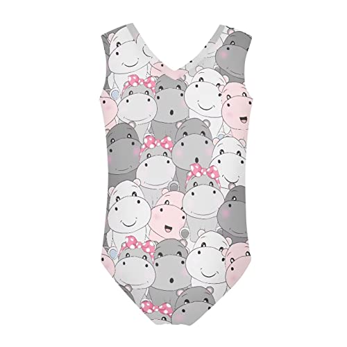 Image of Mumeson Girls One Piece Swimsuits Lightweight V-Neck Swimwear Bathing Suits for Little Girls 3-14 Years