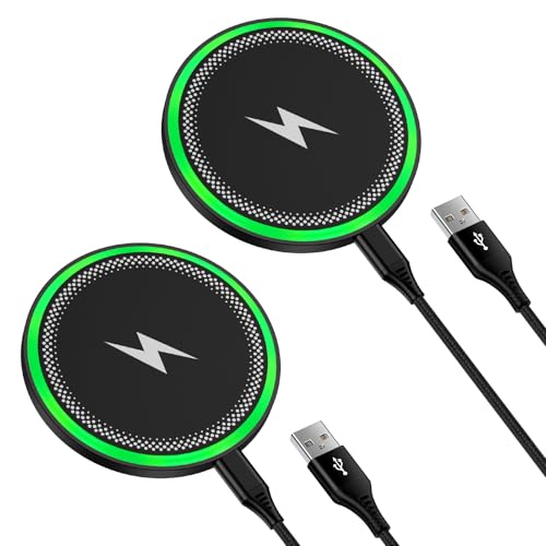 Wireless Charger Samsung Fast Charging Pad for Samsung Galaxy S25 Ultra/Z Fold7 Flip7/S25Plus/S24FE/S23/S22,Google Pixel 10 Pro XL 9a,Moto G Stylus 5G,2Pack 15W Android Phone Wireless Charger Station