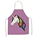 MJJLT Delantales de cocina de unicornio arcoíris para mujer, baberos de lino y algodón, delantal de limpieza para el hogar, delantal de cocina para el hogar V15 68x55cm