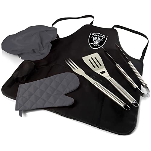 Image of Picnic TIME BBQ Apron Tote Pro Grill Set, (Black with Gray Accents)