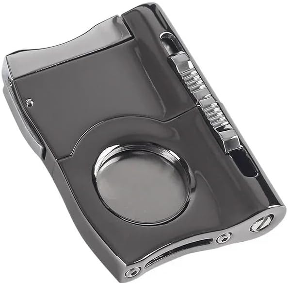 JDIME Cigar Cutter Portable Multifunctional Dual Hole Punch Stainless Steel Scissors Guillotine Slicer Metal Tool