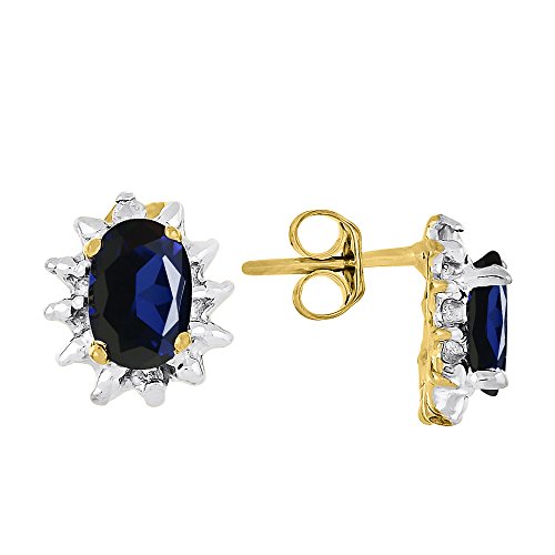 Rylos Matching Jewelry For Women 14K Yellow Gold - September Birthstone- Ring, Earrings & Necklace Sapphire 6X4MM Color Stone Gemstone Jewelry For Women Gold Jewelry2