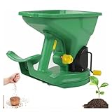 Semina portatile senza fili, seminatrice manuale da giardino 1,5 litri, con manovella, valvola regolabile a livelli, for fertilizzante for prato, semi di erba e scioglimento del ghiaccio invernale