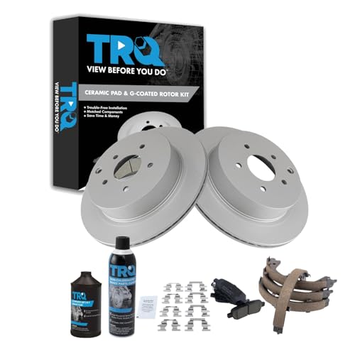 Image of TRQ Rear Brake Pad & Rotor Kit Compatible with 2006-2019 INFINITI 2003-2007 Nissan