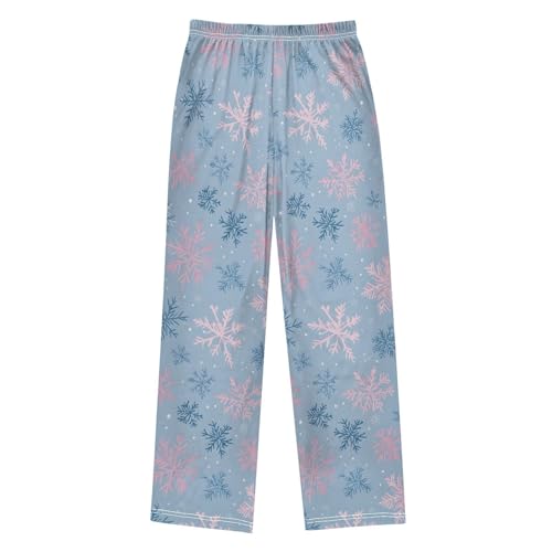 Christmas Pajama Pants Colorful Snowflakes G Long Sleep Pants Lounge Bottoms2