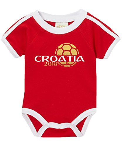 Pam GM Croatia Baby Boys Soccer Bodysuit World Cup 2018 Red