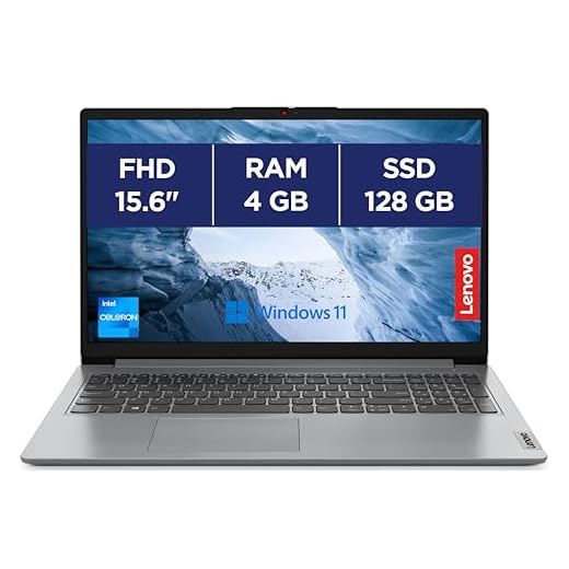 Lenovo IdeaPad 1 15IJL7 - Ordinateur Portable 15.6'' FHD (Intel Celeron N4500, RAM 4Go, eMMC 128Go, Intel UHD Graphics, Windows 11 Home S Mode, Microsoft 365 Personal) Clavier AZERTY Français - Gris