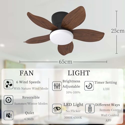 Ventilateur de plafond moderne LED variable avec moteur CC et télécommande - 7