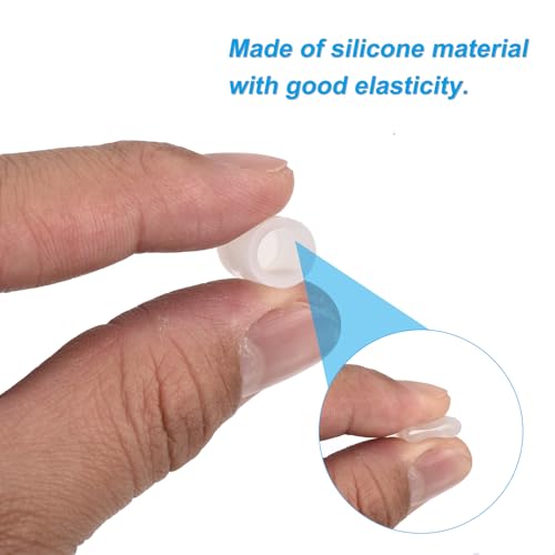 Image of uxcell 88Pcs Silicone End Caps, 7.5mm(5 /16 inch) ID 13mm(1 /2 inch) Height Round Rubber Elastic Screw Thread Protectors Soft Flexible Screw Bolt Covers Caps for Metal Tube Rod Bolt, Clear