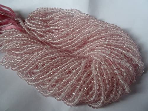 Quartz rose pour créer un cadeau personnalisé fil perles rondes lisses 3-3.5mm