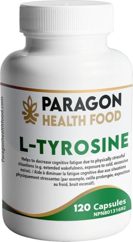 L-Tyrosine Paragon Health Foods 500mg 120 capsules végétariennes | lot de 2