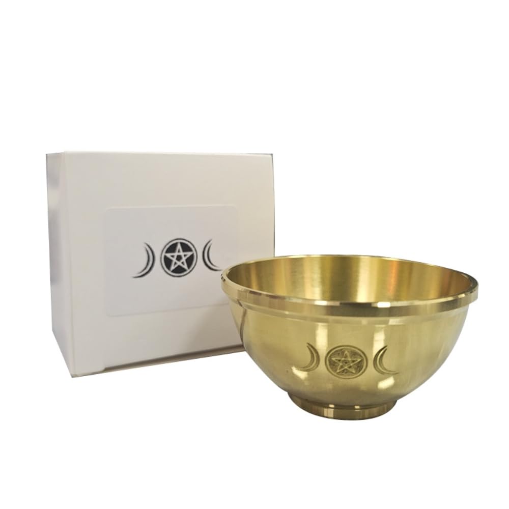 Bol en cuivre de qualite superieure et cristaux naturels pour rituel de triple lune
