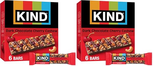 Image of KIND Nut Bars, Dark Chocolate Cherry Cashew, Healthy Snacks, Gluten Free, 4g Protein, 6 Count (Pack of 2)