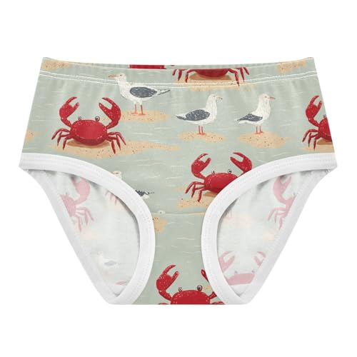 Wusikd Red Crabs Beach Girls' Underwear Cotton Seagulls Girls Briefs Soft Toddler Underwear 2T - Main Image