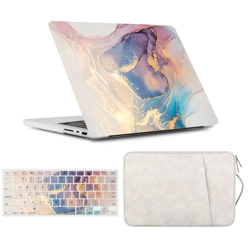 Carcasa MacBook Air 13 evita arañazos y suciedad en teclado con funda cuero mármol colorido