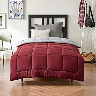 BEDSURE Kołdra 135 x 200 cm, całoroczna, dwustronna, pikowana, certyfikat Öko-Test, 300 g/m², kołdra 135 x 200 cm, na 4 pory roku, czerwona, miękka, ciepła kołdra do spania dla alergików