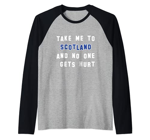 Take me to Scotland Raglan Baseball Tee, Black