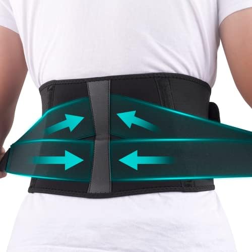 Back Brace for Men&Women lower back pain with Copper , Adjustable Trainer Straps for Lower Back Core Support Belt， Relief from Herniated Disc, Sciatica, Scoliosis