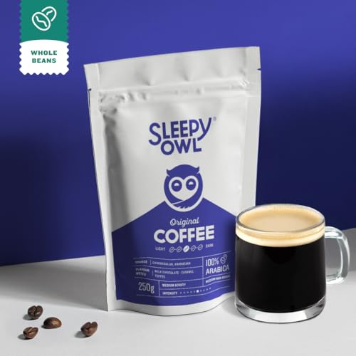 Image of Sleepy Owl Original Medium Roast Whole Coffee Beans | 250g | 100% Arabica | Freshly Roasted