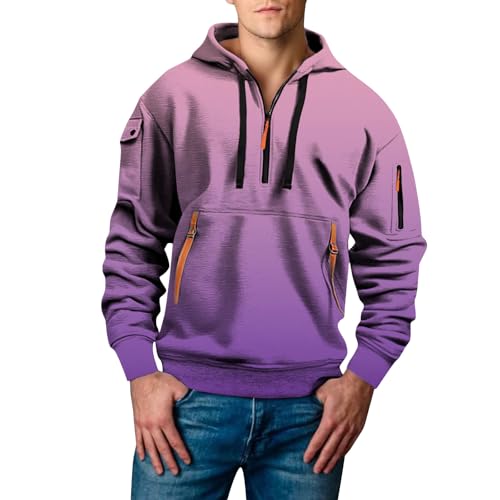 Sudadera con capucha para hombre con estampado 3D flores morado XL