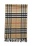 bufanda burberry rosa  BURBERRY Bufanda de cachemira 8035910 Giant Check reversible negro y beige 210 x 50 cm