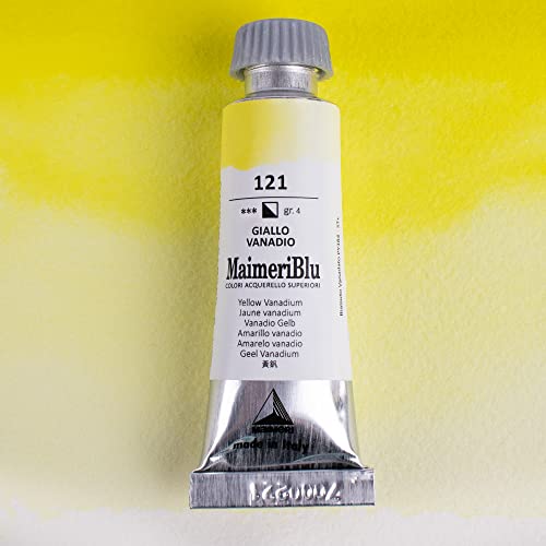 Aquarelle jaune vanadium Maimeri Blu sans granulation - 2