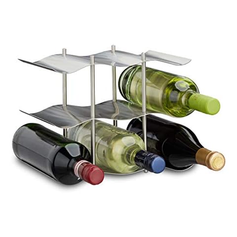 Relaxdays Botellero Vino para 9 Botellas de Acero Inoxidable Cover