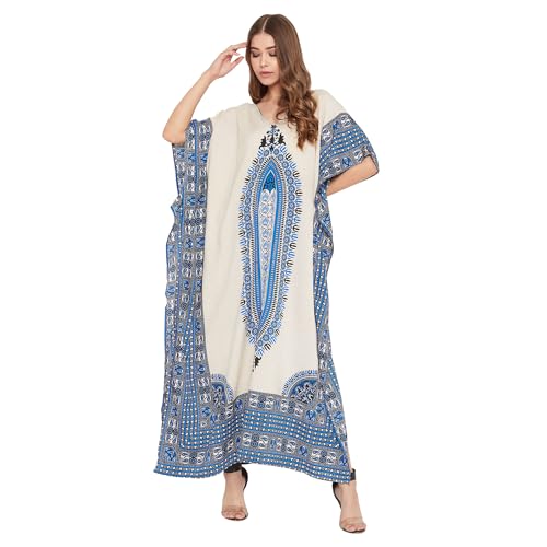 Image of Oussum Women Plus Size Kaftan Kimono Loose Maxi summer dresses for women Beach 3 /4 Sleeve Casual lounge dress Boho