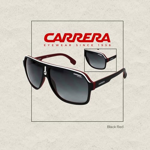 Carrera CA1001/S 0BLX/9O 62MM Matte Black Red/Dark Gray Gradient Plastic Aviator Sunglasses For Men/Women + BUNDLE with Designer iWear Kit2