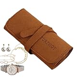 Tragbare Schmuckrolle – leichter Organizer für Halsketten, Ohrringe, Ringe, reisefreundliche Armband-Aufbewahrungstasche, kompakte, platzsparende Tasche, Business, Date, Urlaubsreisen