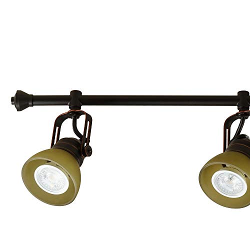 Catalina Lighting 17624-002 Smart Home, Alexa Enabled Metal 4 Fixed Track Lighting Kit, 34.75\", Oil Rubbed Bronze with Amber Glass Shades - Thumbnail 6