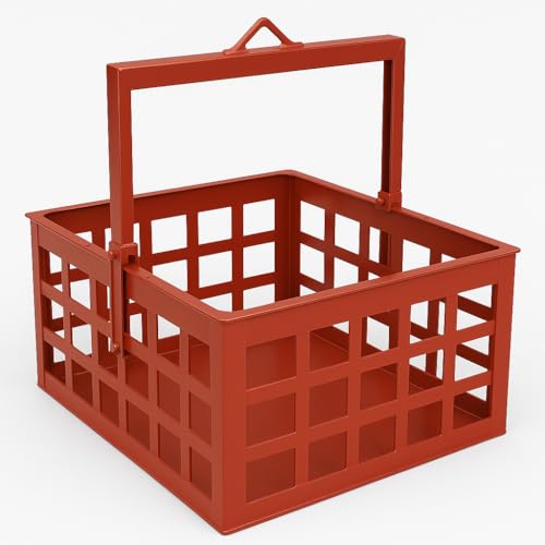 Cesta para montacargas 50x70 cm, fabricada en Italia   Cesta de chapa para grúa, Altura 30 cm Capacidad 105 lt/150 kg – Baúl portaherramientas para uso en construcción   Resistente a los golpes