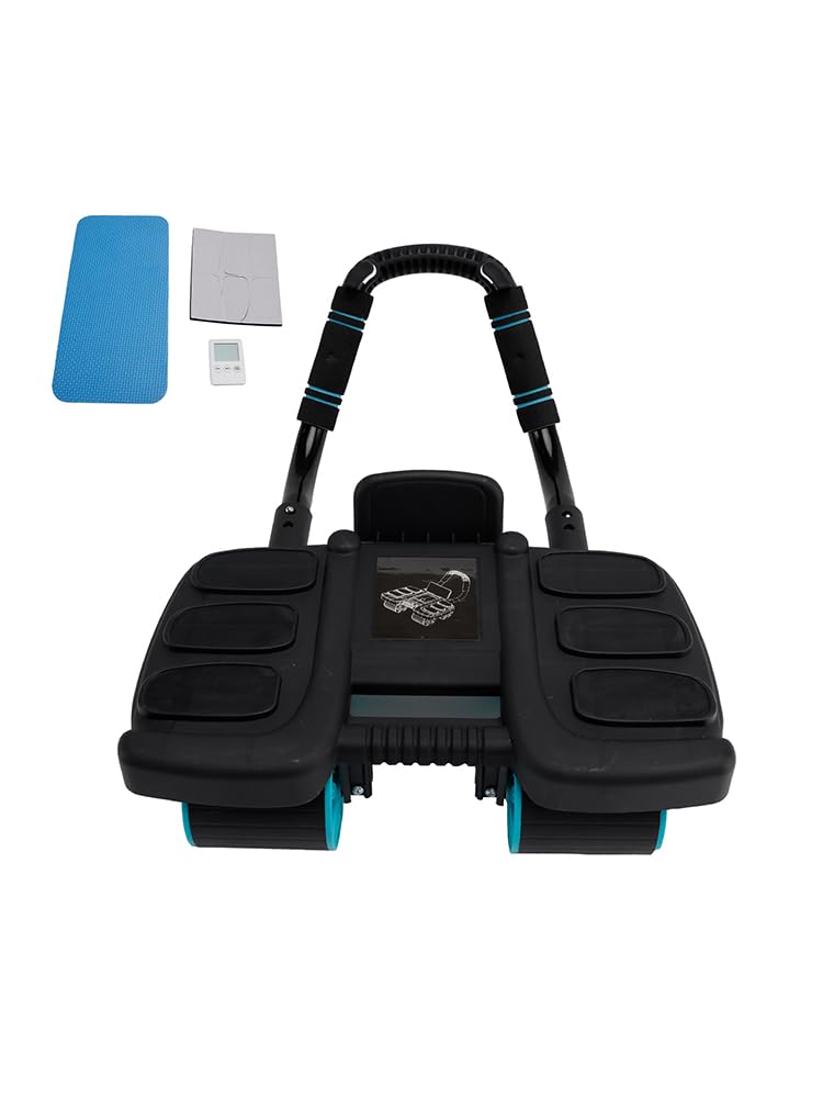 Automatic Rebound Ab Wheel with Elbow Support & 4-Wheel Stability – Includes Timer,Perfect Core für Trainer for Men & Women,Portable Home Gym Equipment Black