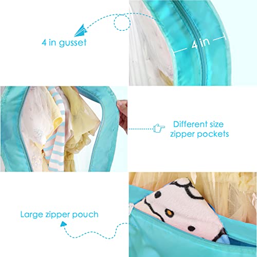Kids Dance Costume Bags With 7 Zipper Pockets, 40 Inch Garment Bag For Travel And Closet Storage, Children Hanging Clothes, Uniform, Suits, Girls Dress Recital Outfit Organizer - Blue (1Pc Only) #TOP4