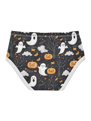 ZZKKO Cartoon Ghost Bat Pumpkins Girls Underwear Toddler Panties for Girls Comfort Brief Size 2T2