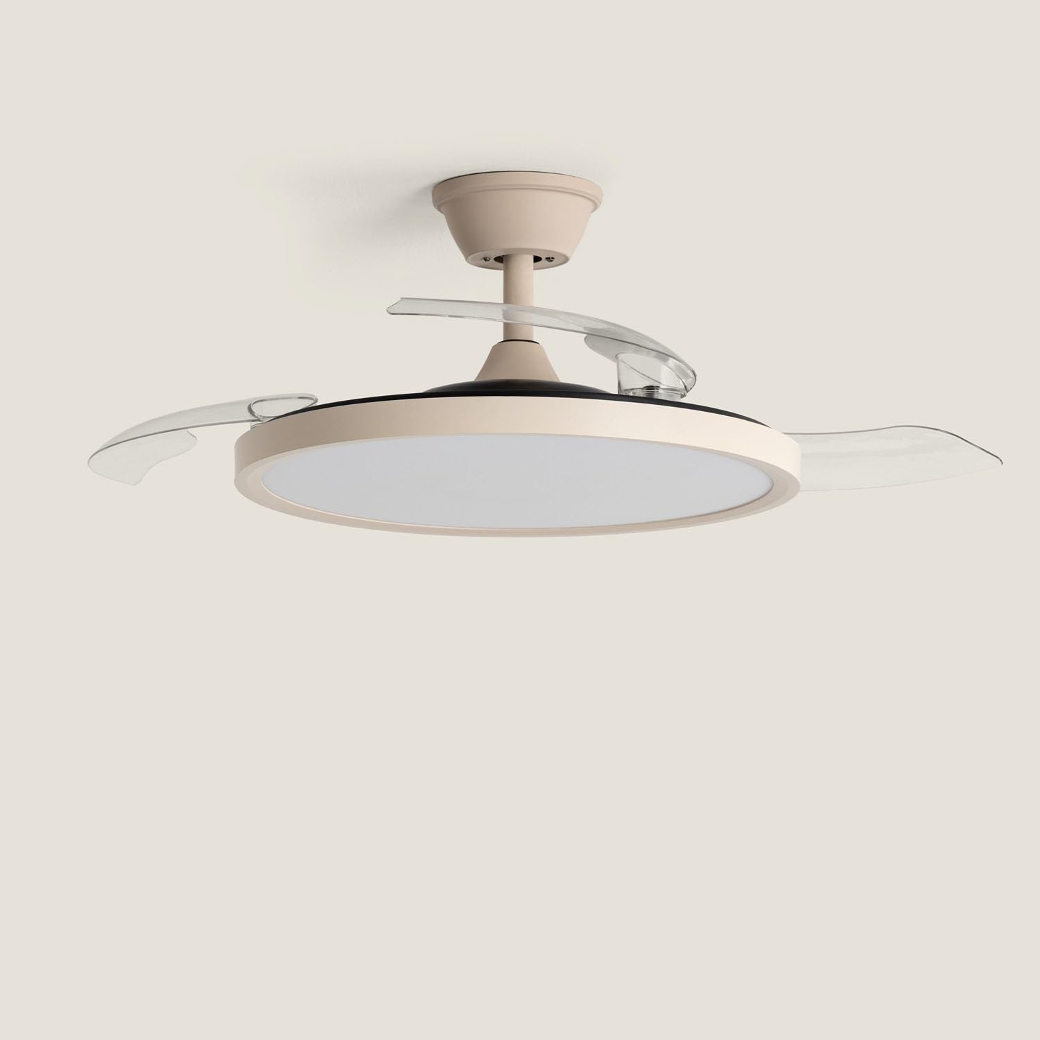 LEDKIA Ventilatore da Soffitto con Luce Silenzioso DC Pale Retraibili Kleon | con Luce LED CCT 2560 lm, Motore DC 15W Silenzioso ed Efficiente, Pale Retrattili, 6 Velocità, 106 cm, Telecomando